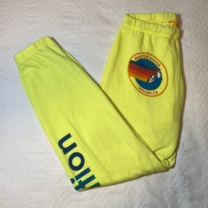 Aviator nation neon yellow sweatpants